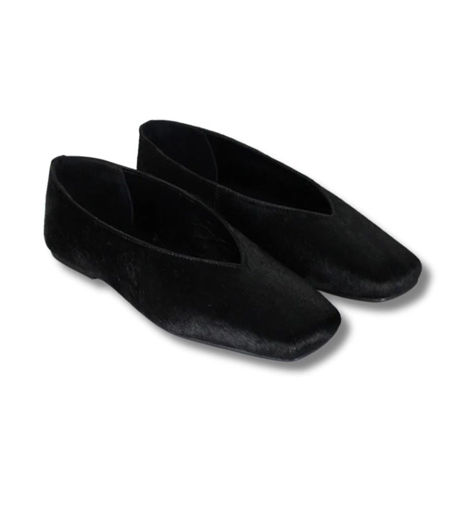 Ballerines en cuir noir