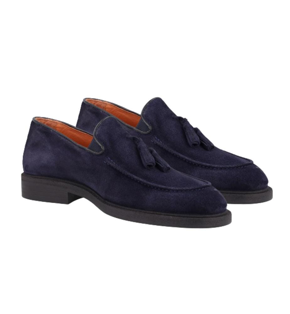 Mocassins en daim bleu