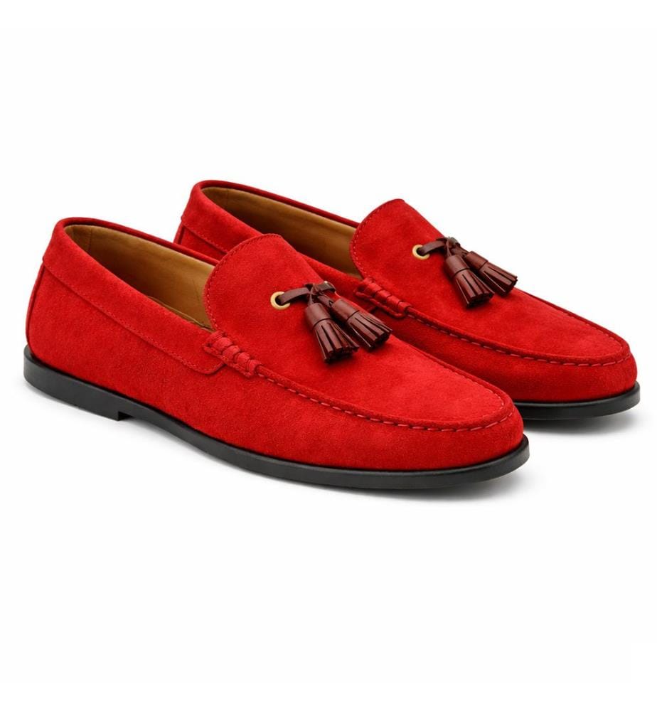 Mocassins en daim - Rouge