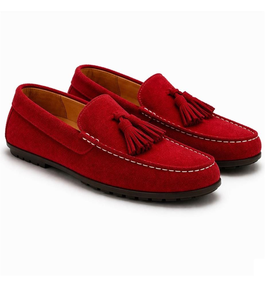 Mocassins en daim - Rouge