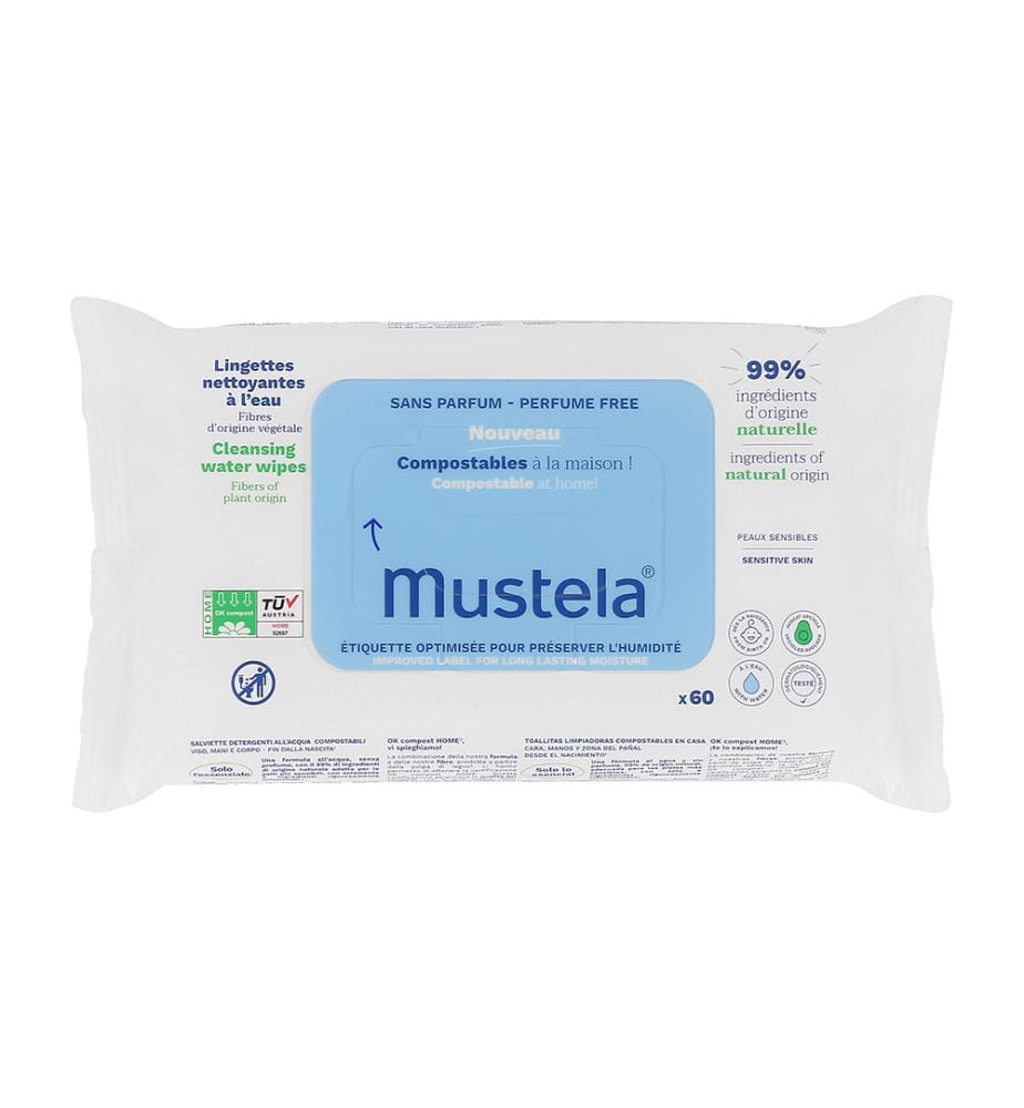 Lingettes Nettoyantes à l'Eau - 60 Pièces