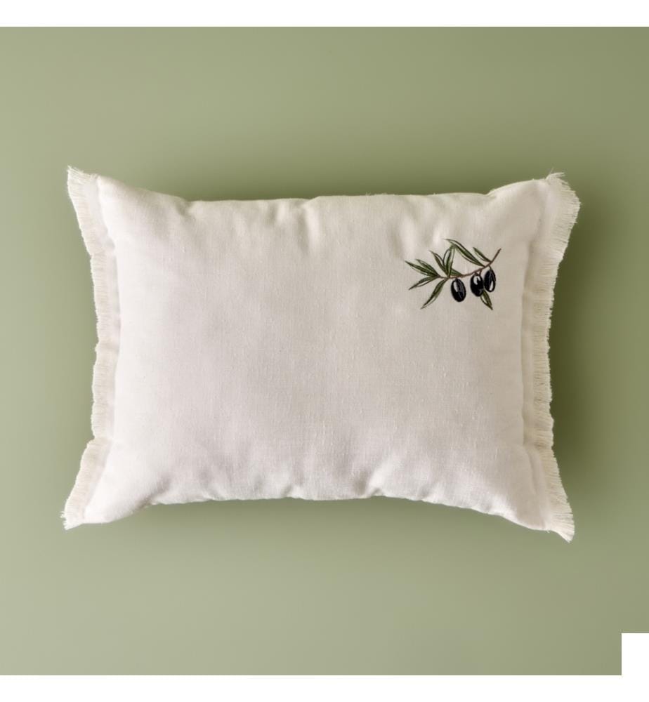 Housse de coussin brodée - Beige