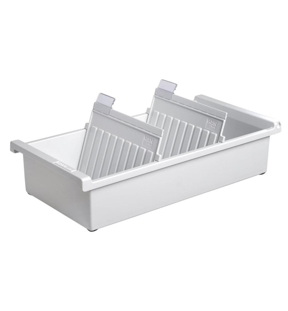 HAN Boîte de fiches A6 Horizontal, Pour 1300 cartes, Gris