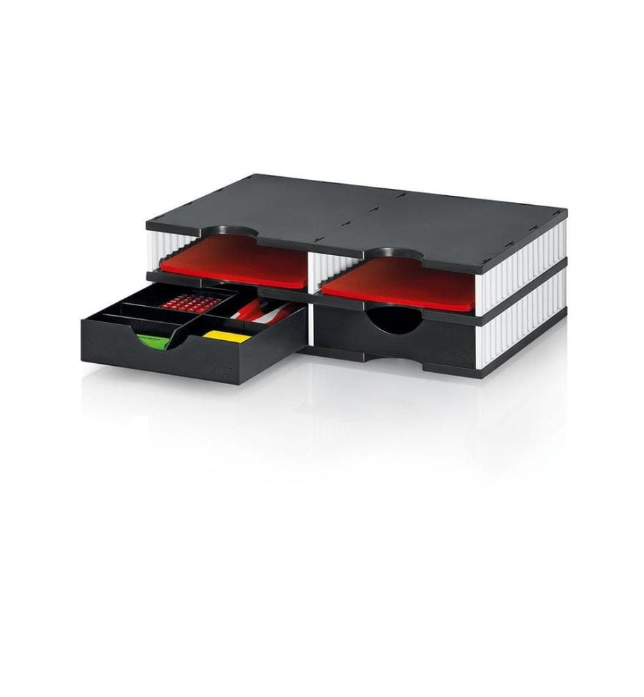 Styro Classeur de documents styrodoc duo SET noir, 4 compartiments