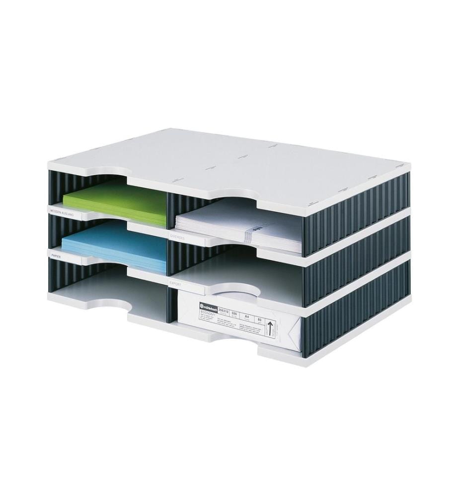 Styro Classeur de documents styrodoc duo Standard, Noir, 6 compartiments