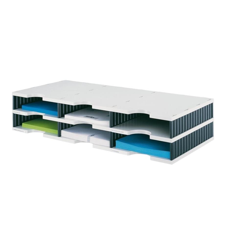 Styro Trieur de documents styrodoc trio Standard, Noir, 6 compartiments
