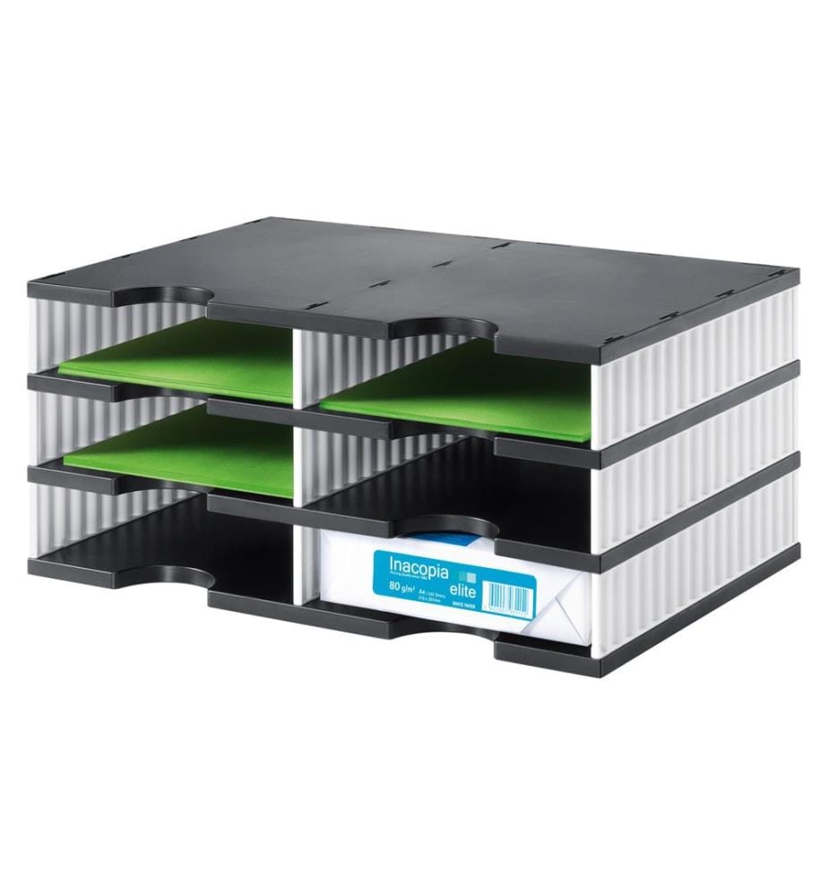 Styro Classeur de documents styrodoc duo Standard, Blanc, 6 compartiments