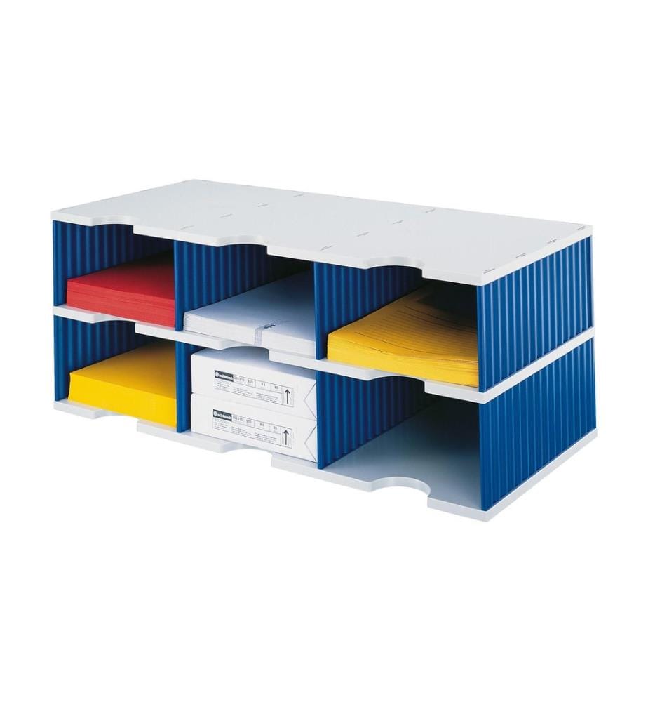Organiseur de documents Styro styrodoc trio Jumbo Bleu, 6 compartiments