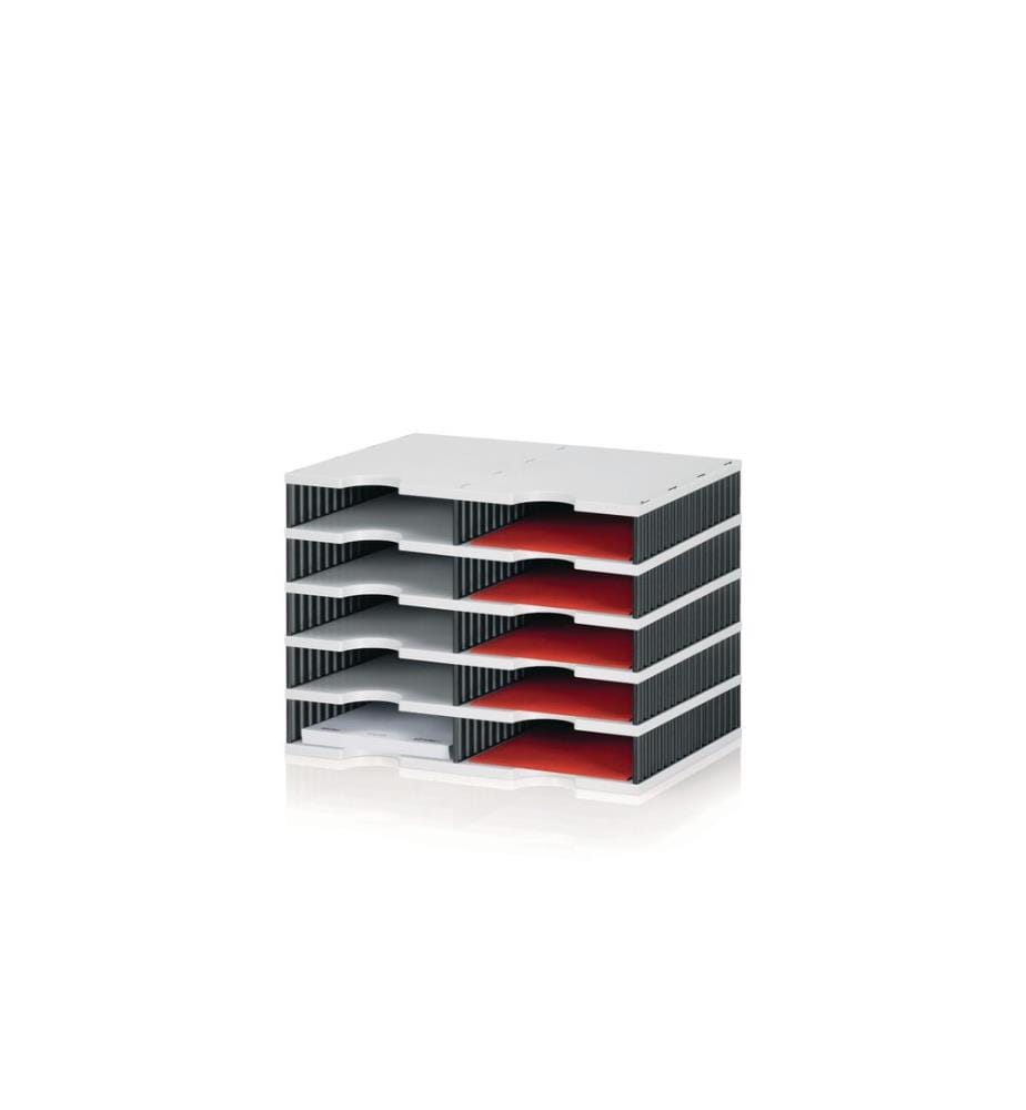 Classeur de documents styrodoc duo Standard, Noir, 10 compartiments