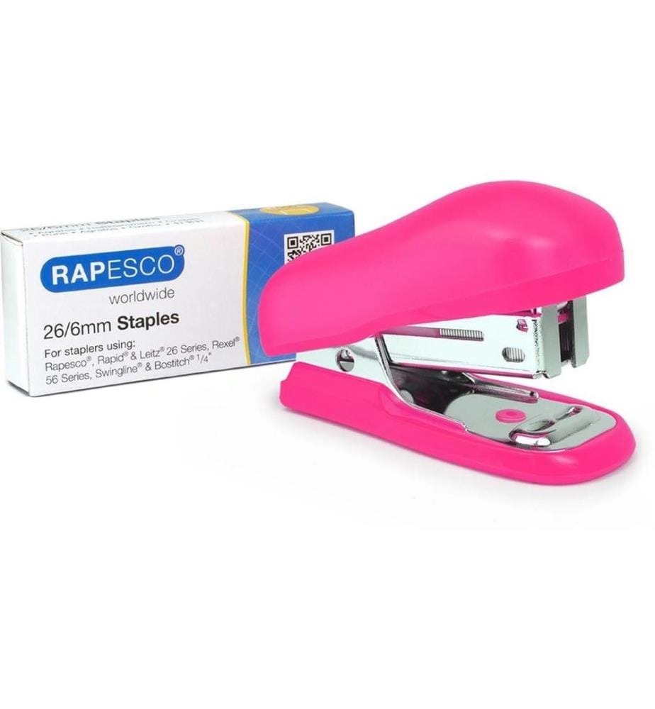 Rapesco Agrafeuse Bug Mini 12 feuilles, Rose