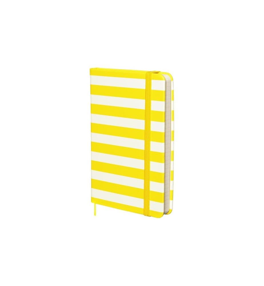 Kolma Bloc-notes A6 Stripy, quadrillé, citron/blanc