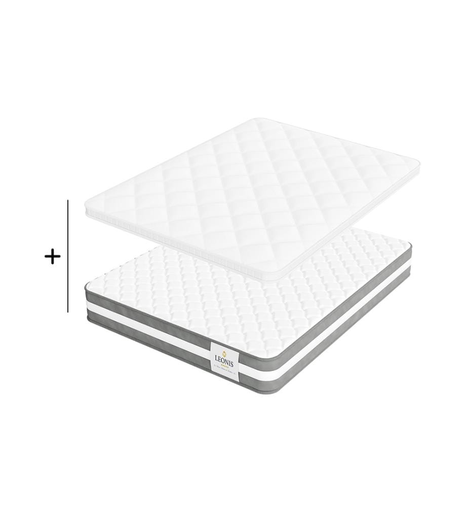Pack Super Confort 160 x 200 Matelas & 1 Surmatelas 5 cm - Leon 22 cm