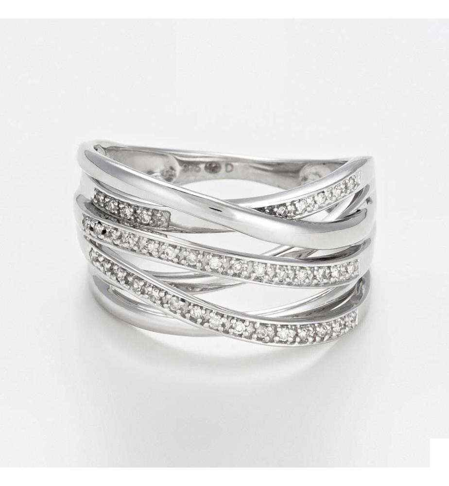 Bague Méli-mélo scintillant - Or Blanc