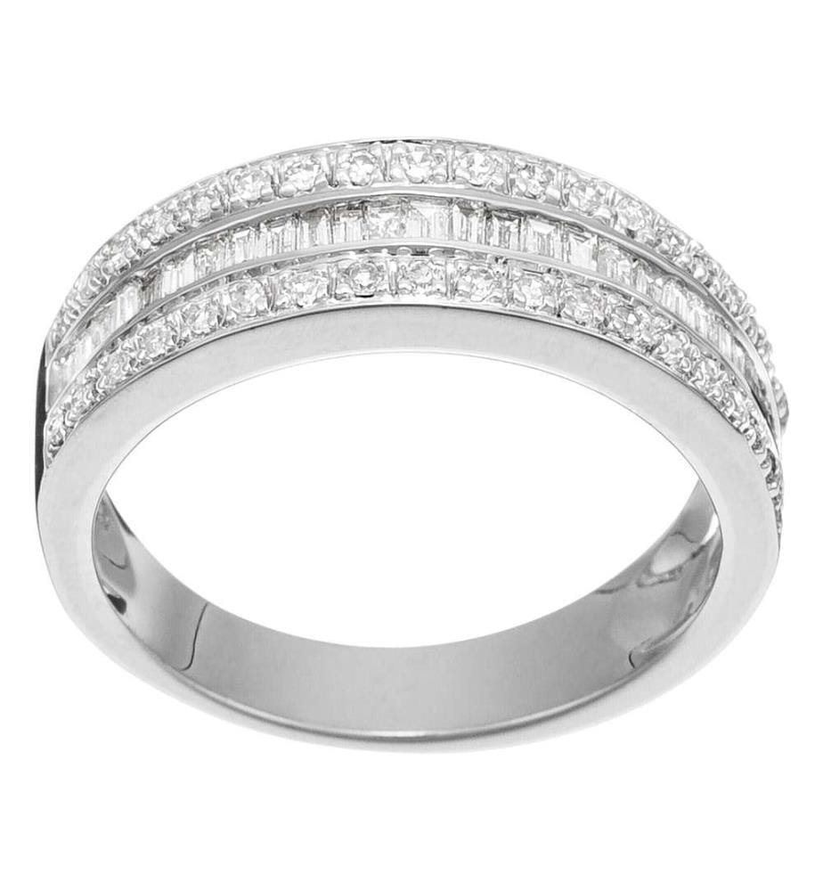 Bague Kiss Baguette - Or Blanc 375/1000