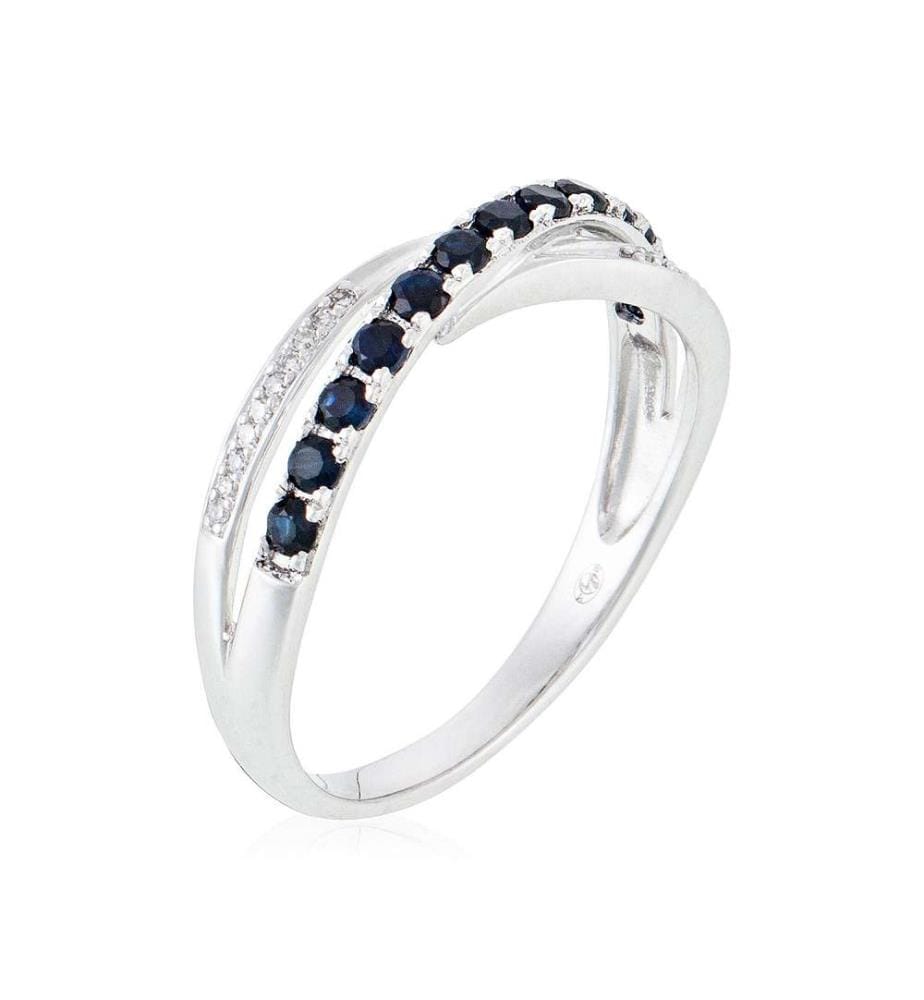 Bague Croisé Saphir - Or Blanc