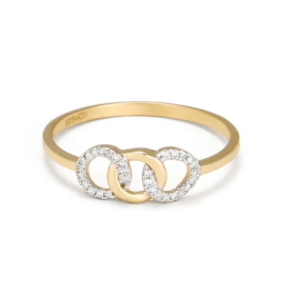Bague "ronds entrelacés" - Or Jaune 375/1000