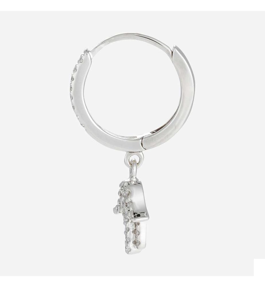 Boucle d'Oreilles Charms Hands or blanc - Or Blanc 375/1000