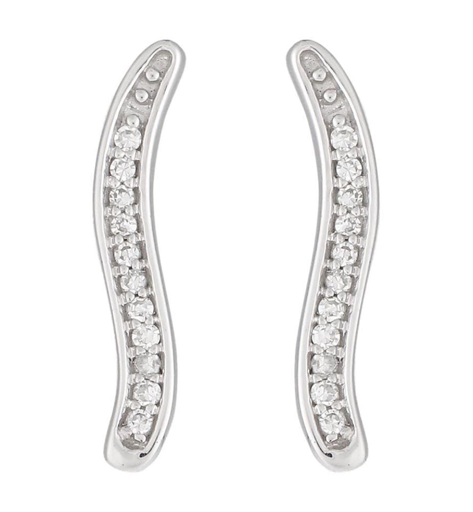 Boucles d'Oreille Vers Scintillant - Or Blanc