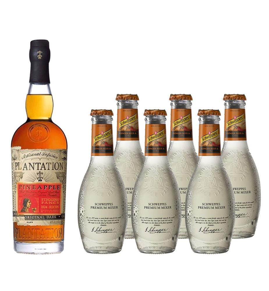 Plantation Pineapple & 6 Schweppes Ginger Beer - 70 cl + 6 x 20 cl