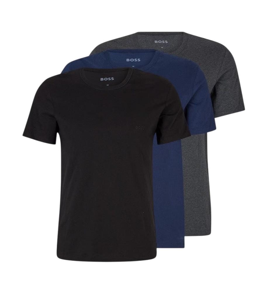Boss - Lot de 3 T-shirts motif/style logo brodé - Homme