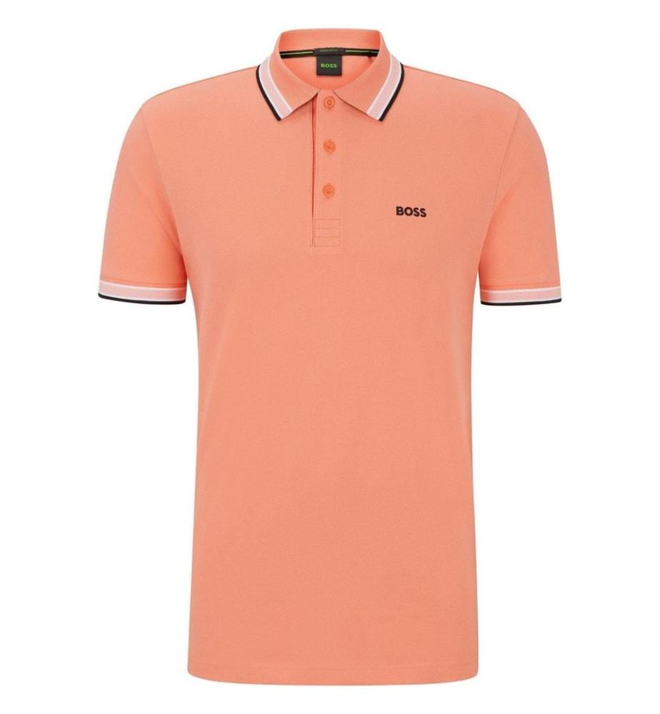 Boss - Polo motif/style Rayure contrastée sur bord PADDY - Homme