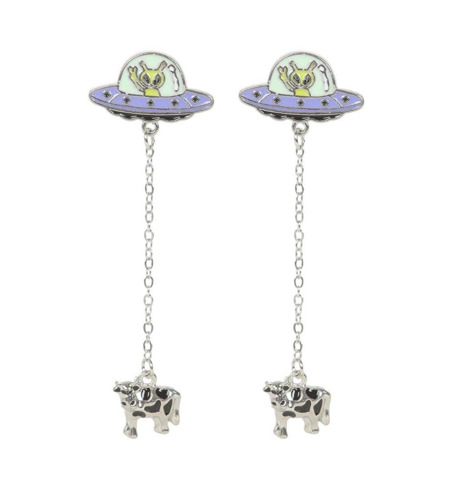 Something Different - Boucles d´oreilles motif/style extraterrestre GLOW IN THE DARK