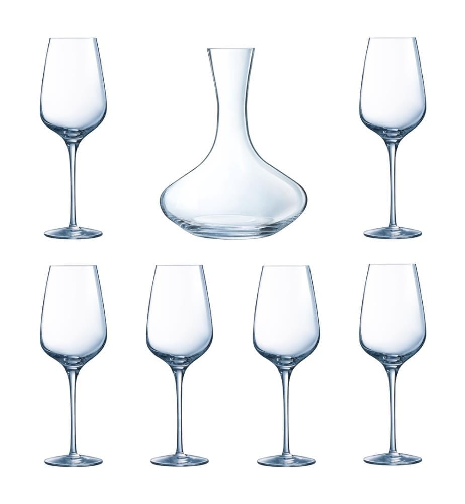 Lot 6 de verres à pied 45cl et 1 carafe 1,6L - Fragrance