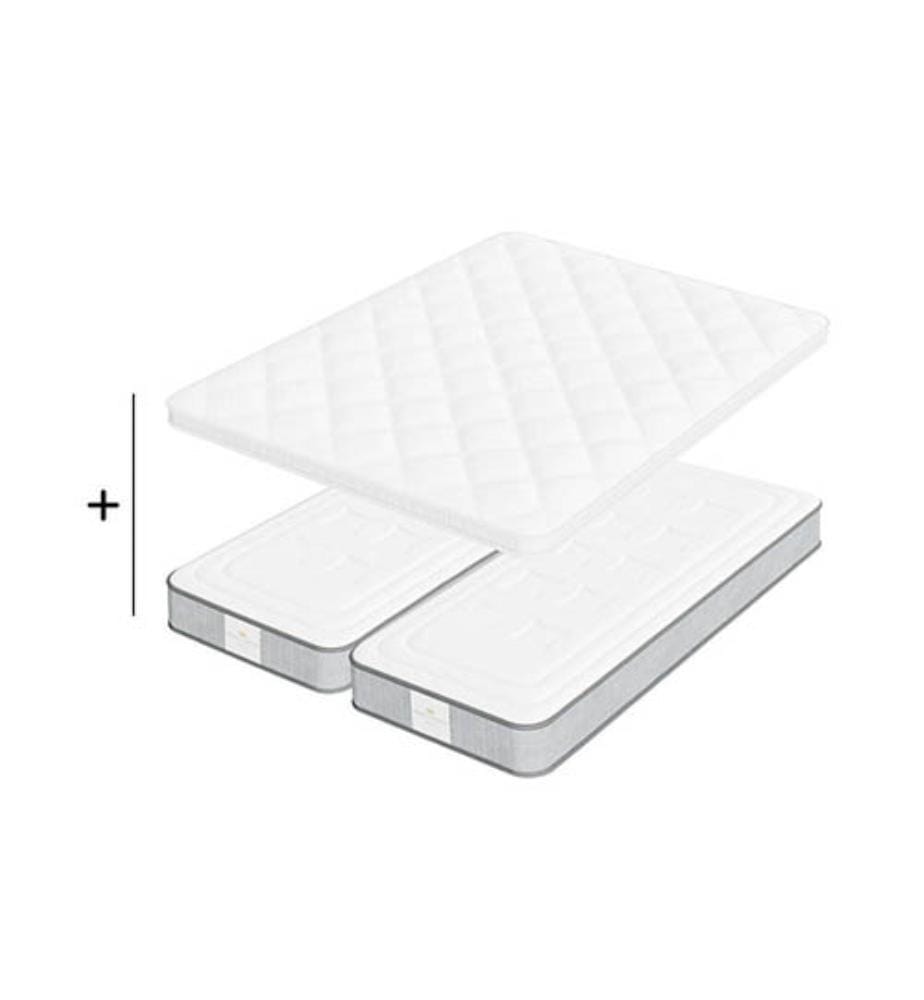 Pack Super Confort 180 x 200 - 2 matelas 90 x 200 + 1 surmatelas 180 x 200 Sotop 5 cm - Windsor 17 cm