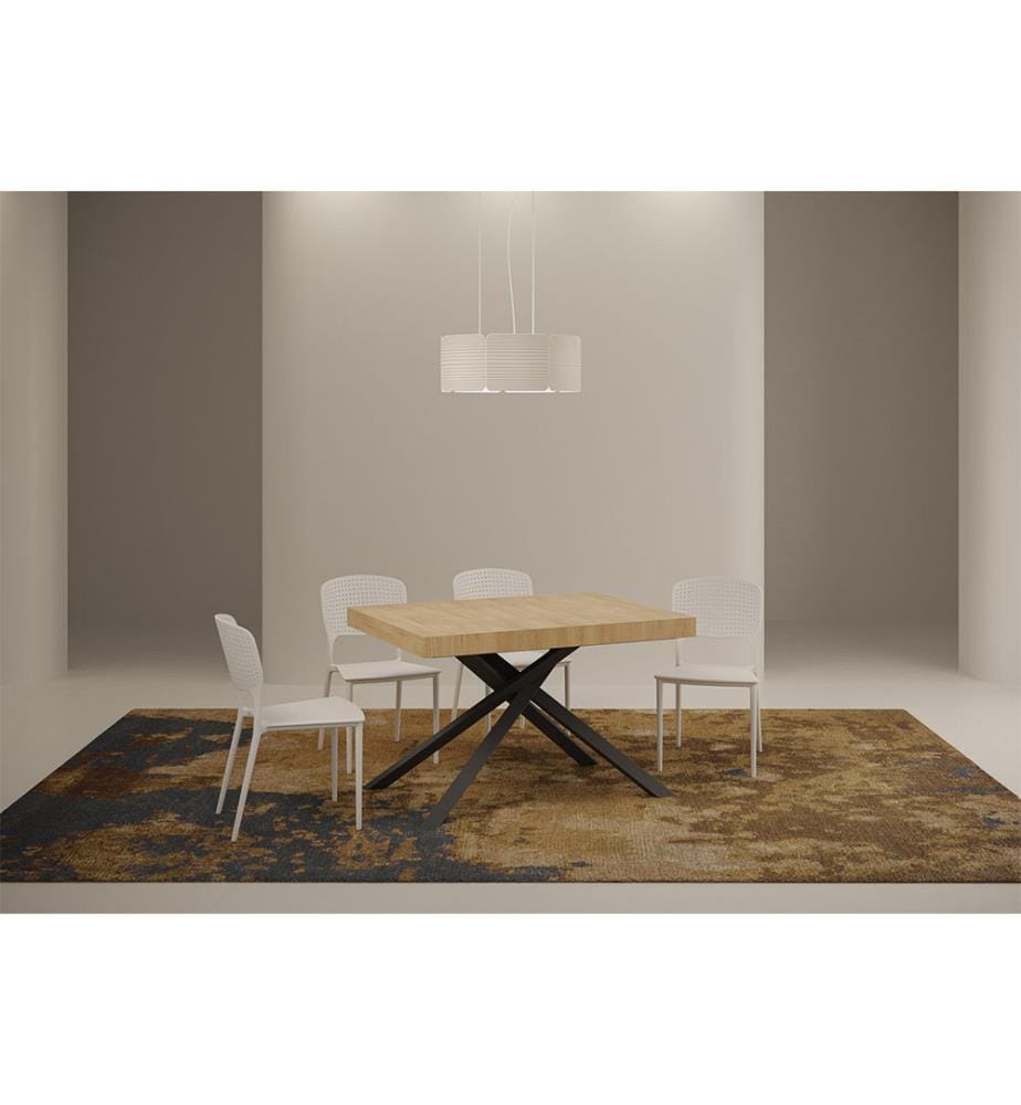Table extensible 120x90-224 cm Karida chêne - naturel, anthracite