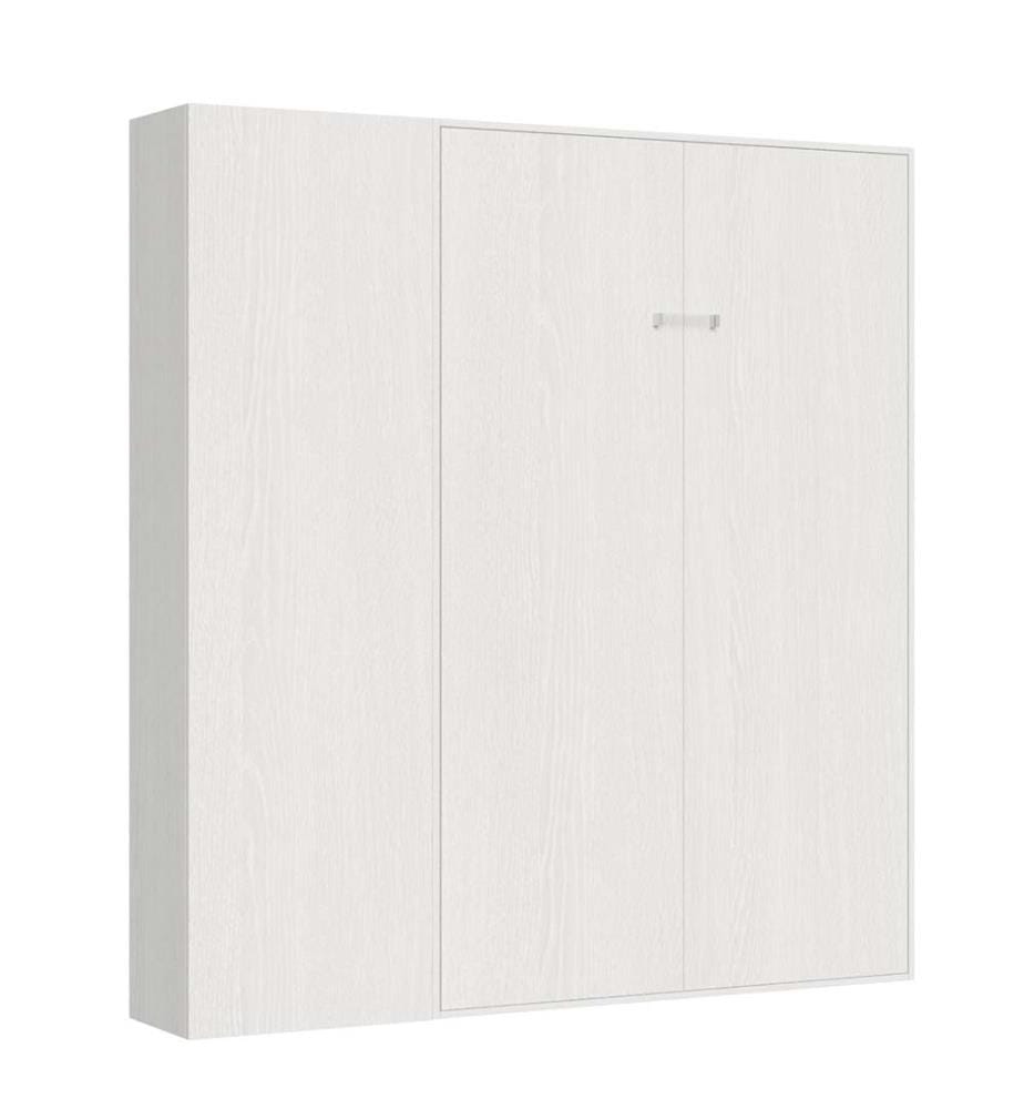 Lit escamotable Kentaro 140 Vertical avec armoire à colonnes - Blanc