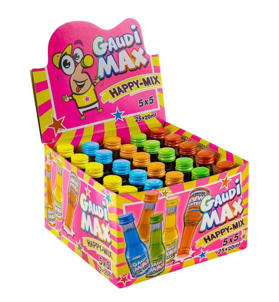 25x Gaudi Max Happy Mix Liqueur 16-18% Vol., 5x5 - 20ml