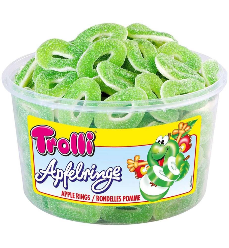 150x Trolli boîte anneaux de pomme acidulés - 8g