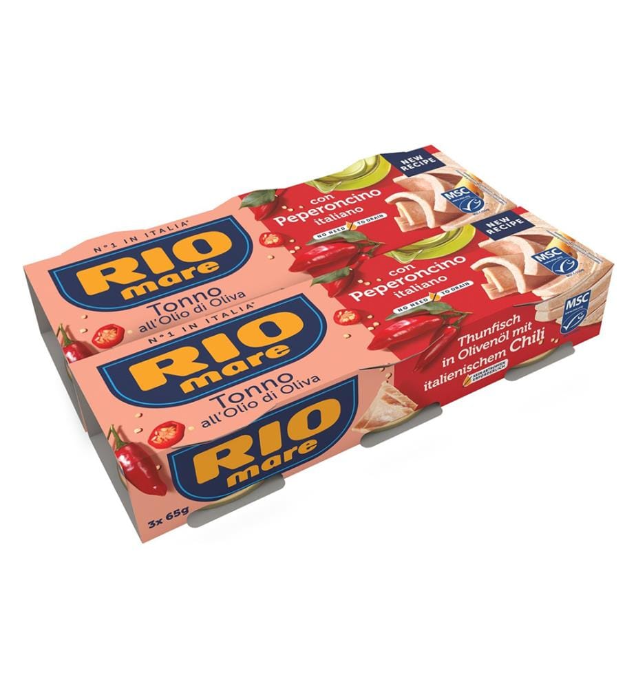 Rio Mare Tonno/Thon à l'huile d'olive piquante DUO - 3 x 65 g