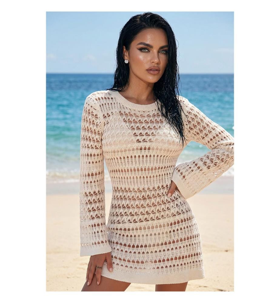 Robe crochet de plage - Beige