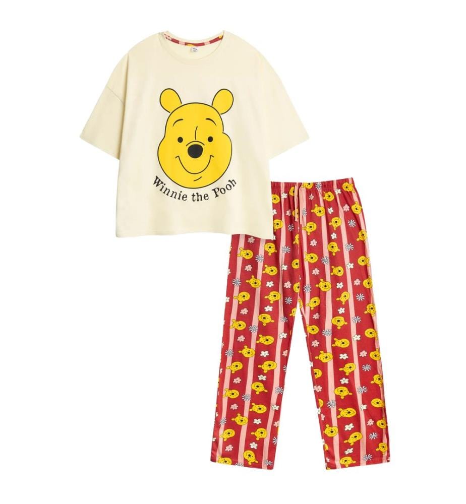 Winnie the Pooh - Ensemble de pyjama long manches courtes motif/style visage - Femme