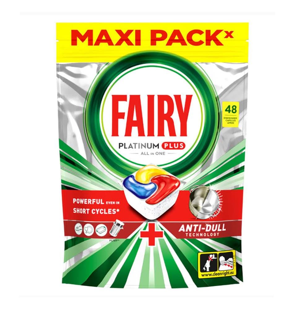 4 x Tablettes Lave-Vaisselle Platinum All-in-One  744 g (48 Tablettes)