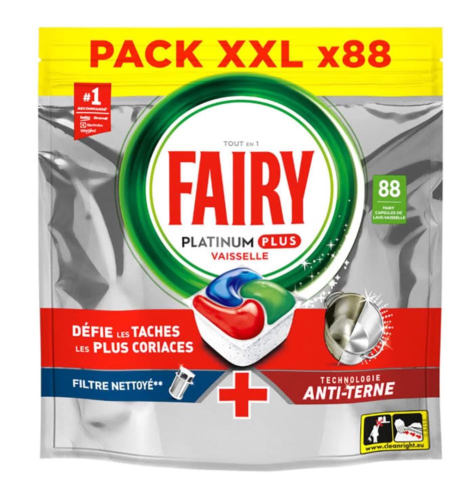3 x Tablettes Lave-Vaisselle Platinum Plus  1 365 g (88 Tablettes)