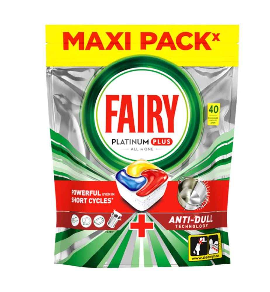 4 x Tablettes Lave-Vaisselle Platinum Plus Lemon  620 g (40 Tablettes)