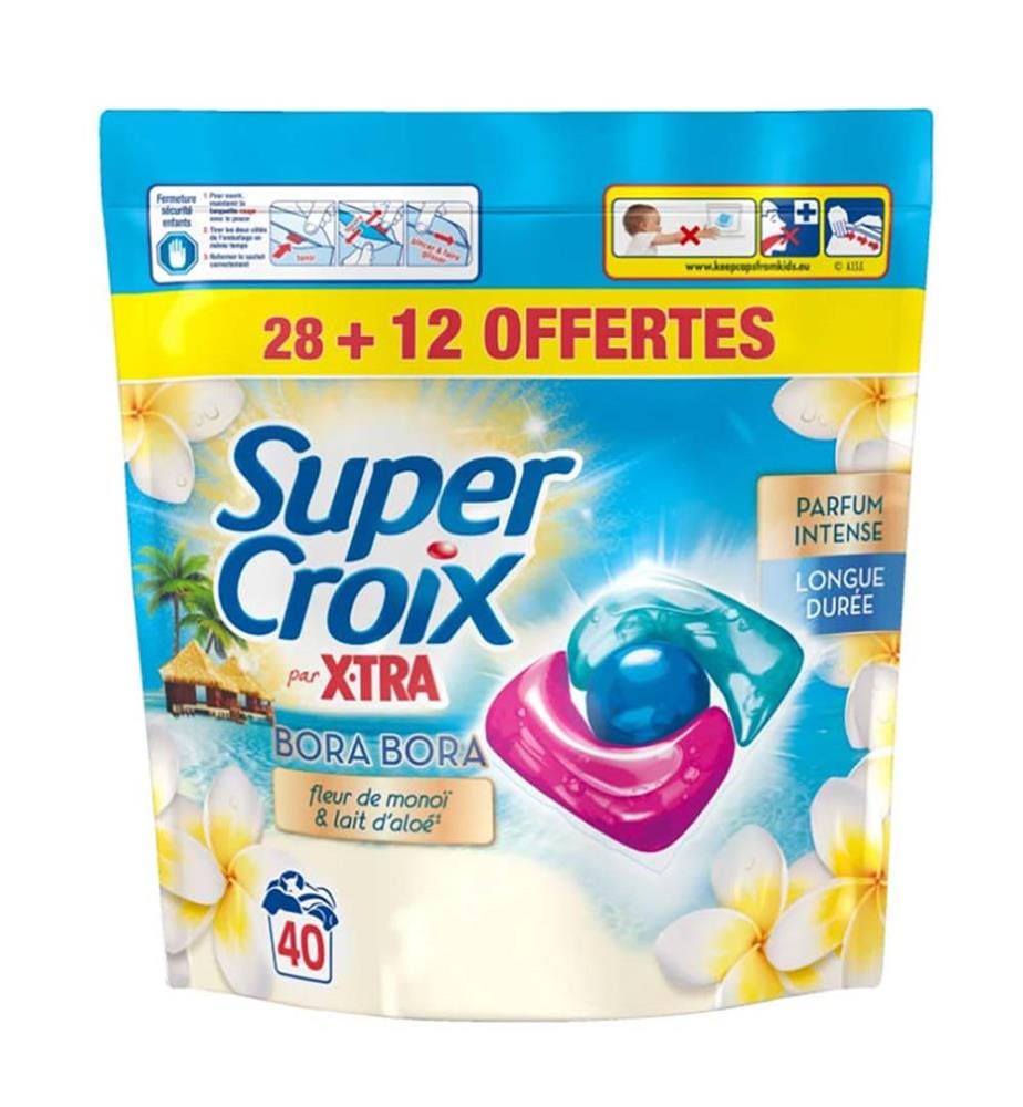 4 x Pods Lessive Trio-Caps Bora Bora  480 g (40 Lavages)