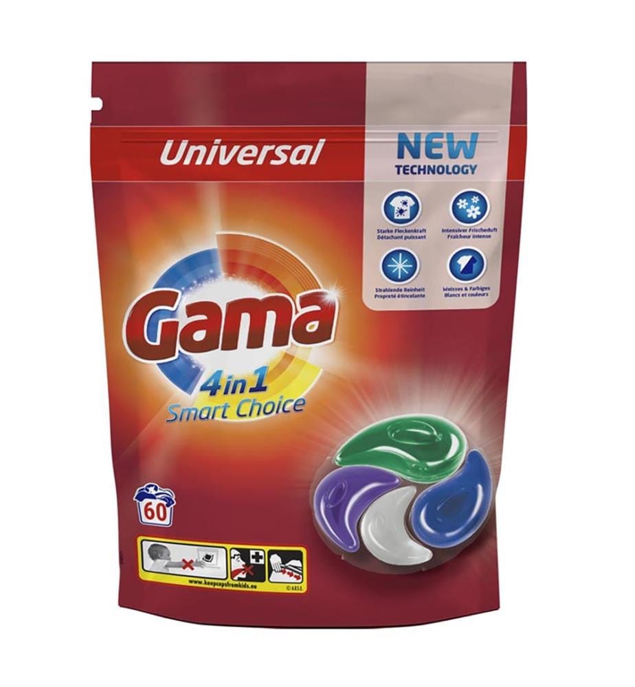 6 x Pods Lessive Ecodose 4-en-1 Universal  1,32 kg (60 Lavages)