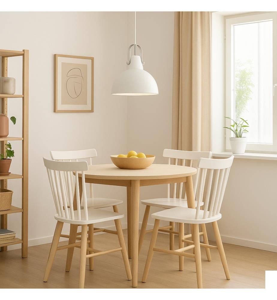 Lampe Suspendue Kande 38 x 38 x 165 cm - Blanc et Gris