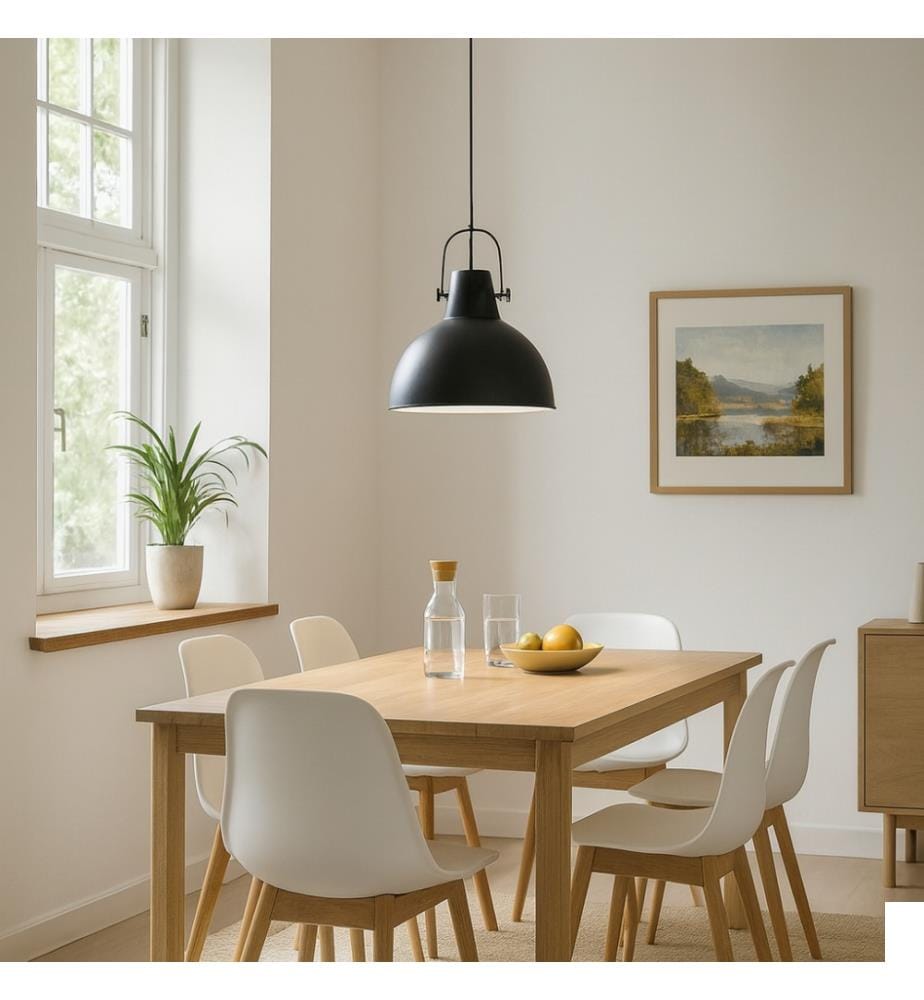 Lampe Suspendue Kande 38 x 38 x 165 cm - Gris et Noir