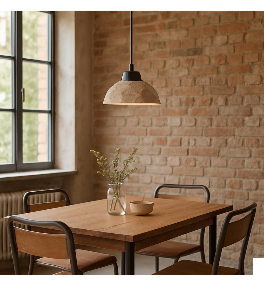 Lampe Suspendue Egg 35 x 35 x 160 cm - Gris et Noir