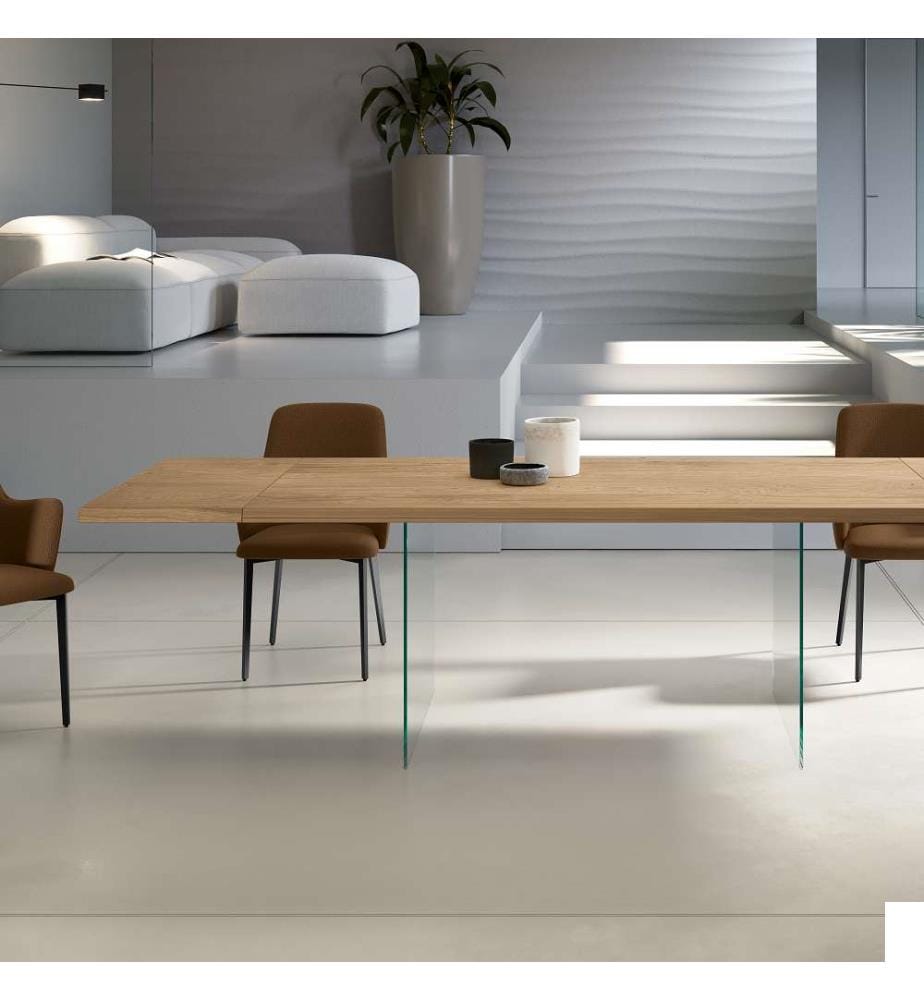 Table de snooker extensible 160/240x90 cm - Marron et transparent