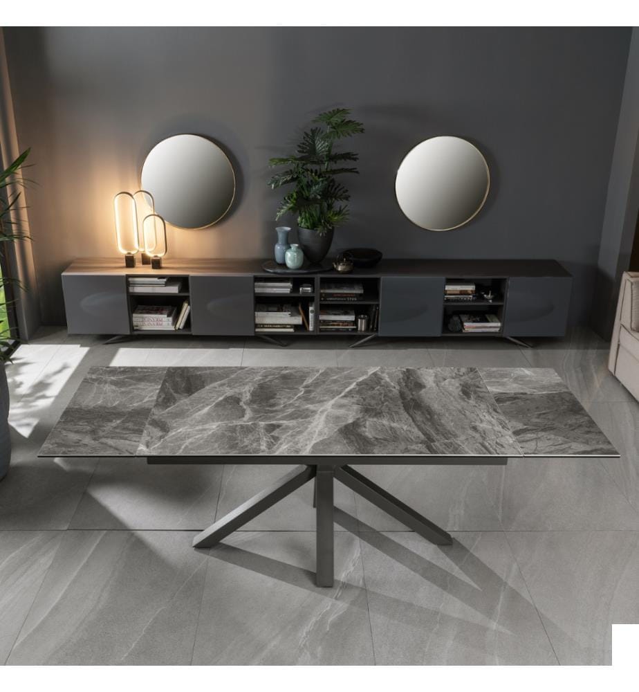 Ceramica Table à rallonge 160/240x90 cm - Anthracite