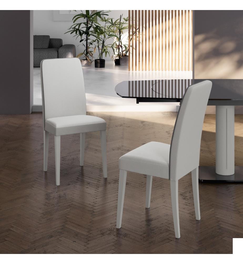 Lot de 2 chaises Anita en simili-cuir 46x59x99 cm - Blanc et gris