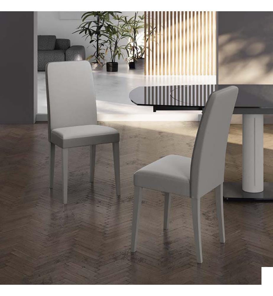 Lot de 2 chaises Anita en simili-cuir 46x59x99 cm - Gris foncé