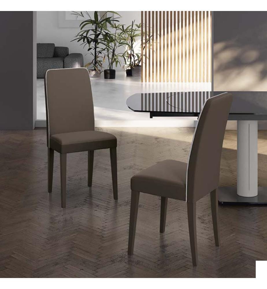 Lot de 2 chaises Anita en simili-cuir 46x59x99 cm - Gris et blanc