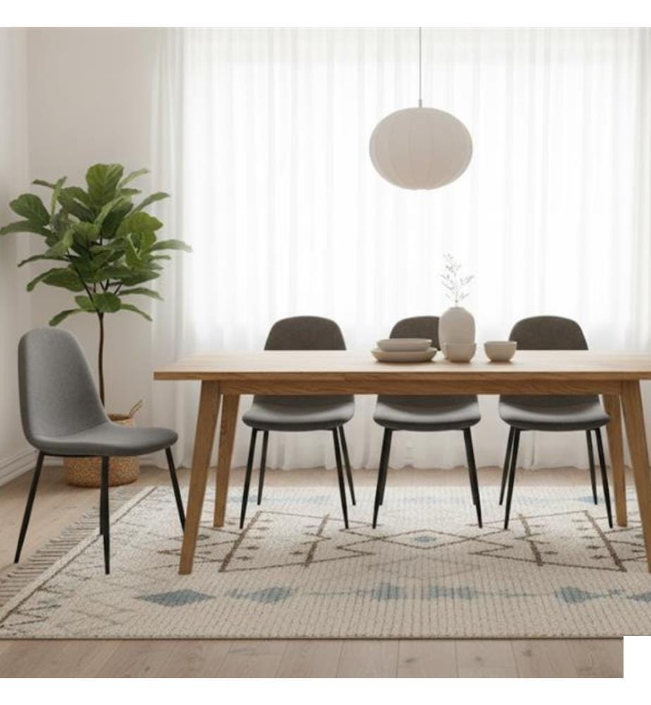 Lot de 4 chaises Brigitte en simili cuir 44x50x84 cm - Gris et Anthracite