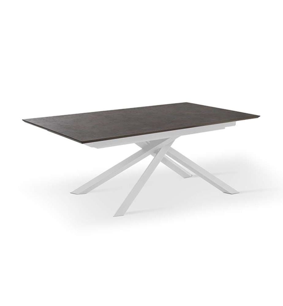 xavier Table à rallonge 170/270x90 cm - Rouille foncée et blanc